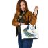 Peacock dancing and dream catcher leather tote bag