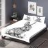 Pencil drawing of an adorable rabbit bedding set