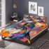 Persian cat in abstract artworks bedding set