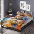Persian cat in abstract artworks bedding set
