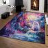 Persian cat in enchanted watercolor dreamscapes area rugs carpet