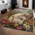 Persian cat in flower gardens area rugs carpet