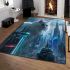 Persian cat in futuristic megacities area rugs carpet