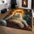 Persian cat in solar system explorations area rugs carpet