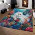 Persian cat in underwater coral reefs area rugs carpet