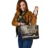 Piano coffee and dream catcher leather tote bag