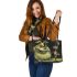 Pigs and yellow grinchy smile toothless like rabbit leather tote bag