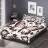 Pink and black butterfly pattern with flowers and stars bedding set
