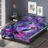 Pink and green neon tree frog on bamboo bedding set