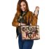 Pirates and dream catcher leather tote bag