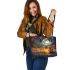 Pirates and dream catcher leather tote bag