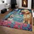 Playful day at the park golden retriever and friend area rugs carpet