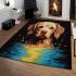 Playful dog enjoying pool time area rugs carpet
