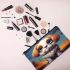 Playful Dog with Colorful Balloons Under a Mysterious Sky Makeup Bag