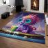 Playful dragon by water area rugs carpet