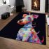 Playful pup in shades and bowtie area rugs carpet