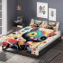 Playful whiskers in colorful chaos bedding set