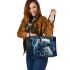 Polar bear with dream catcher leather tote bag