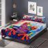 Psychedelic cute frog colorful vibrant trippy oil painting bedding set