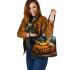 pumpkin grinchy smile and birdsshow 3D Leather Tote Bag