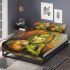 Pumpkin grinchy smile and eat bread show bedding set