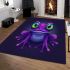 Purple frog with bright green eyes area rugs carpet