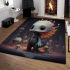 Quirky dino and glowing mushrooms area rugs carpet