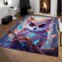 Rainbow owl and butterflies area rugs carpet