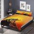 Red eyed tree frog on hilltop bright sunrise bedding set