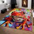 Red frog with big eyes colorful cartoon style graffiti area rugs carpet