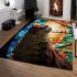 Regal cat and stained glass reflection area rugs carpet