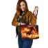 Running horse red mane and hair all over the body leather tote bag
