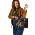 Scottish fold cats and dream catcher leather tote bag