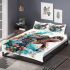 Sea turtle waves and flowers bedding set