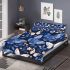 Seamless pattern with digital illustrations of blue butterflies bedding set