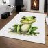 Simple cute clip art of a frog area rugs carpet