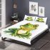 Simple cute clip art of a frog bedding set