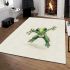 Simple cute green frog jumping area rugs carpet