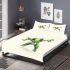 Simple cute green frog jumping bedding set