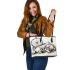 Sleepy dogs with jerwely and dream catcher leather tote bag