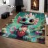 Smiling dragon in mystical waters area rugs carpet