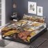 Spider and music notes and electric guitar with yellow bedding set