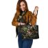 Spring and cats with dream catcher leather tote bag