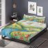 Spring and dragonflies and guitar music notes bedding set