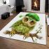 St patricks day cute baby owl with beret area rugs carpet