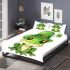 St patrick's day cute cartoon frog wearing leprechaun hat bedding set