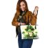 St patrick's day cute frog cartoon leaather tote bag