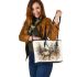 Stag in the forest leather totee bag