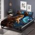 Starry-eyed cat contemplation bedding set