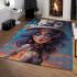 Sunset artist with bubbles area rugs carpet